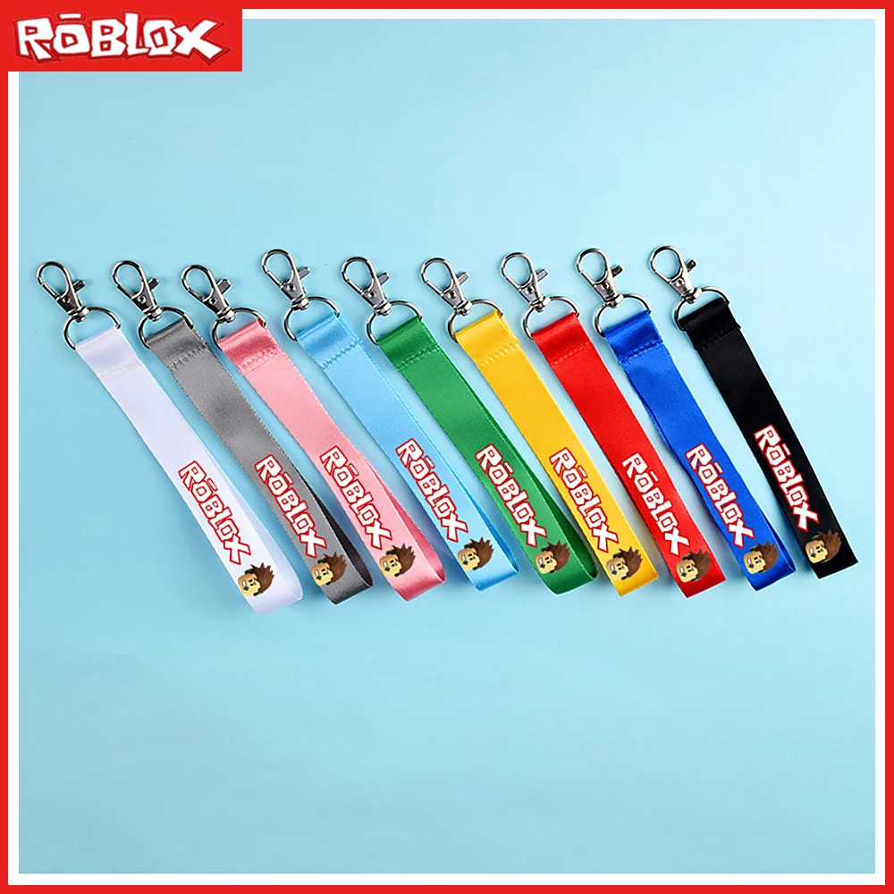 Roblox Peripheral New Cartoon Print Key Chain Cartoon Print Creative Mobile Phone Key Lange Colorful Bag Streamer Children Gifts