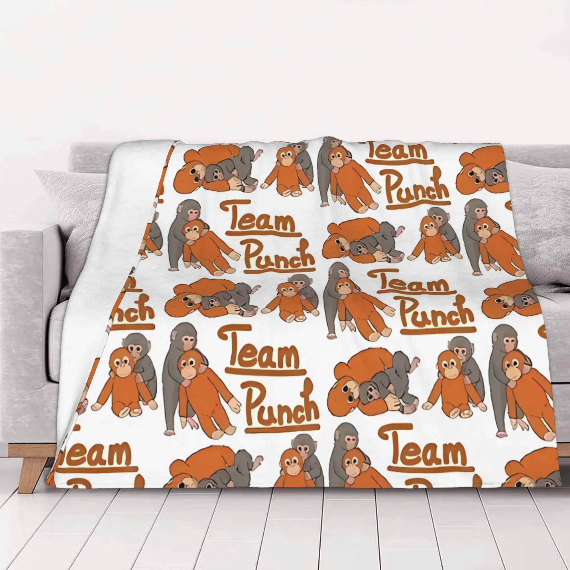 1PC home Cutecore Punch Monkey Cute monkey hugging plush Blanket Super Cosy Plush Home Living Room Sofa halloween