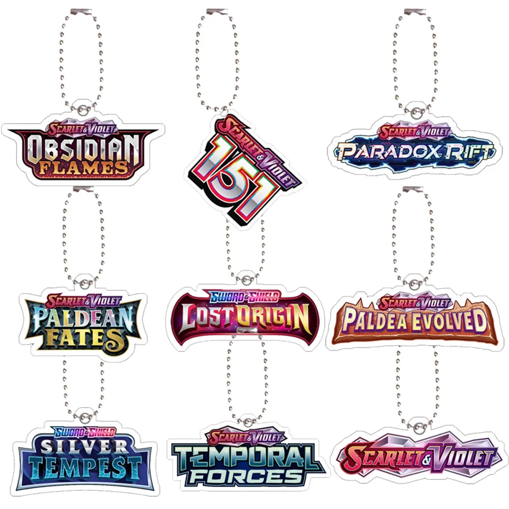 

Anime Pokemon Series Ptcg Live Logo Diy Acrylic Keychain Creative Game Collection Card Self-Made Bag Decoration Pendant Gift