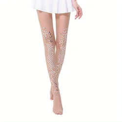 1 pair of  thin mermaid bikini shiny pearlescent nylon non hook silk socks hot silver printed pants silk socks