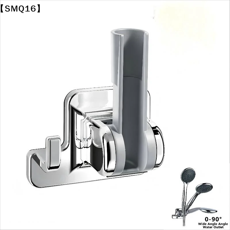 Shower Head Holder 90 Degree Rotatable Adhesive No Drilling Bathroom Wall Mount No Punching Large Rotating Shower Seat【SMQ】