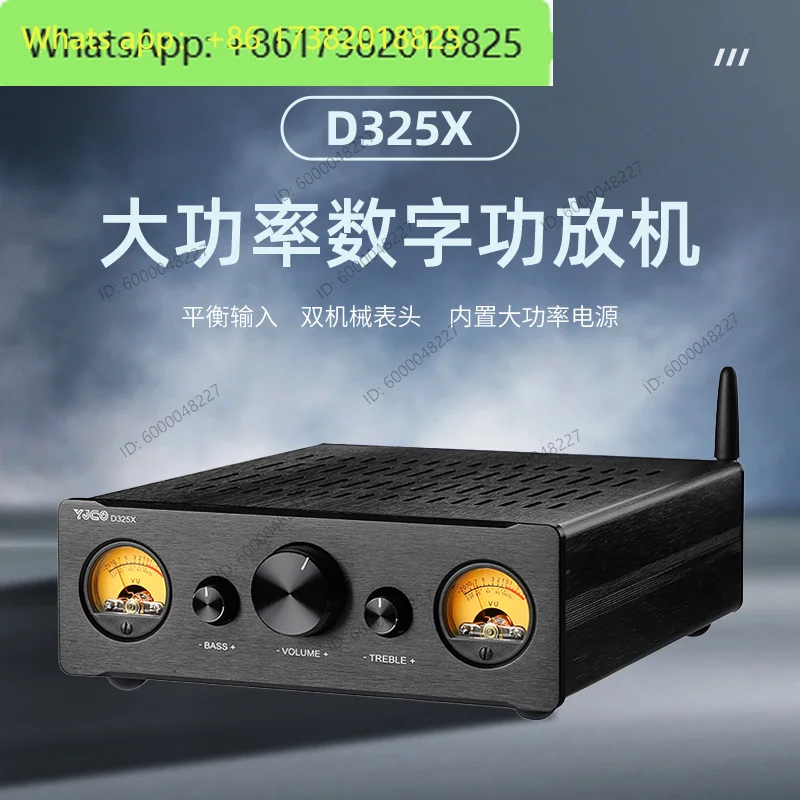 D325X 3255 2.0 Balanced Bluetooth Power Amplifier with Watch Head XLR RCA Bluetooth BLUE with Remote Control Display