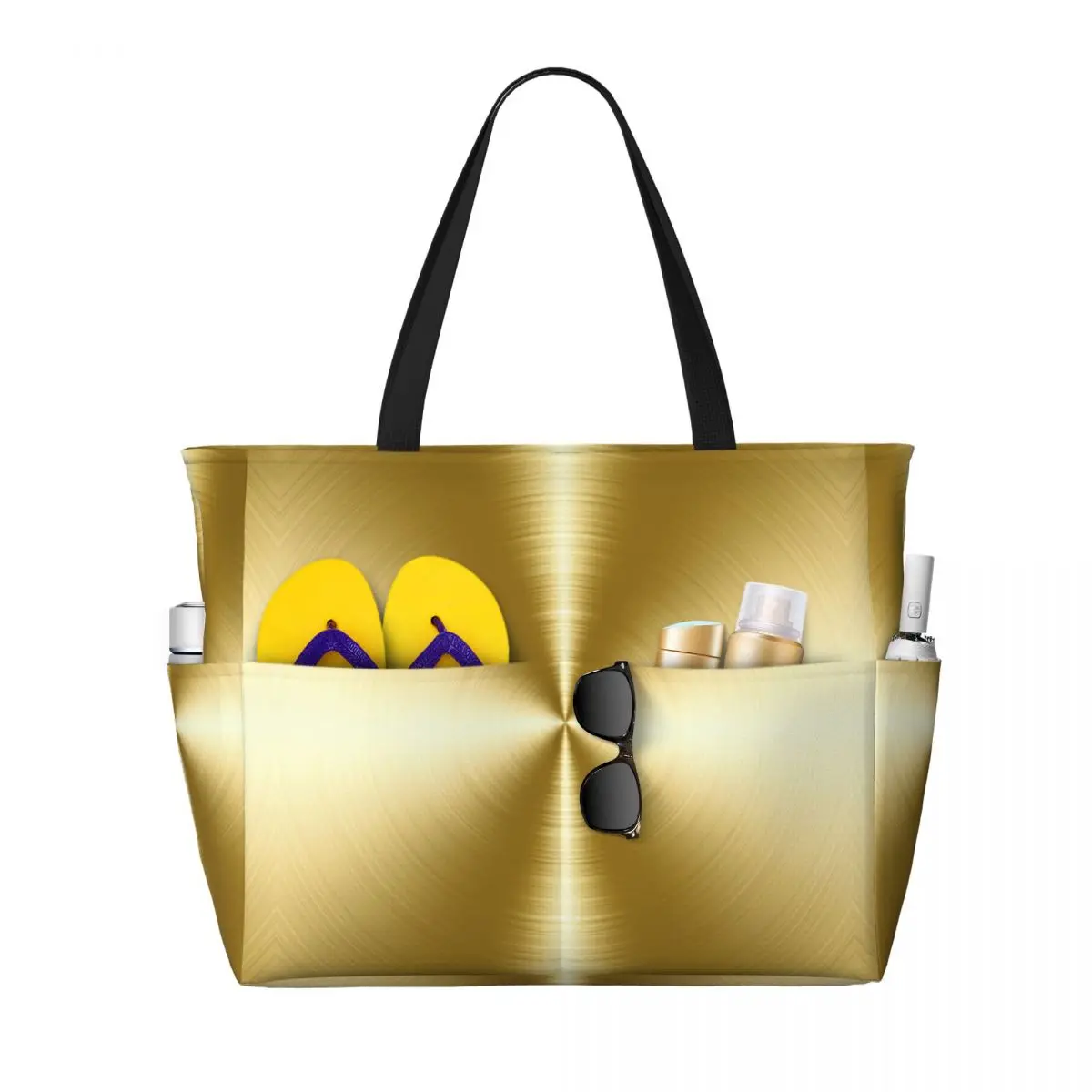 نحى الذهب شعاعي معدن حقيبة حمل على الشاطئ الرياضة رياضة اليوغا واق من المطر كبير حمل حقيبة المرأة حقيبة سفر حقيبة اللياقة البدنية