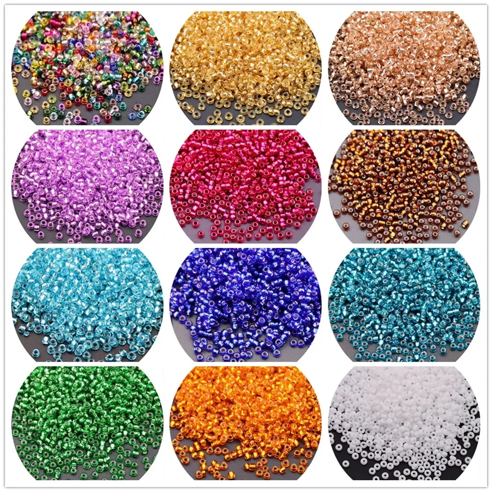 Multi Size 15/0 12/0 8/0 6/0 Czech Glass Seedbead 35 Colors Spacer Glass Rice Beads For Jewelry Pearl Earring DIY Material