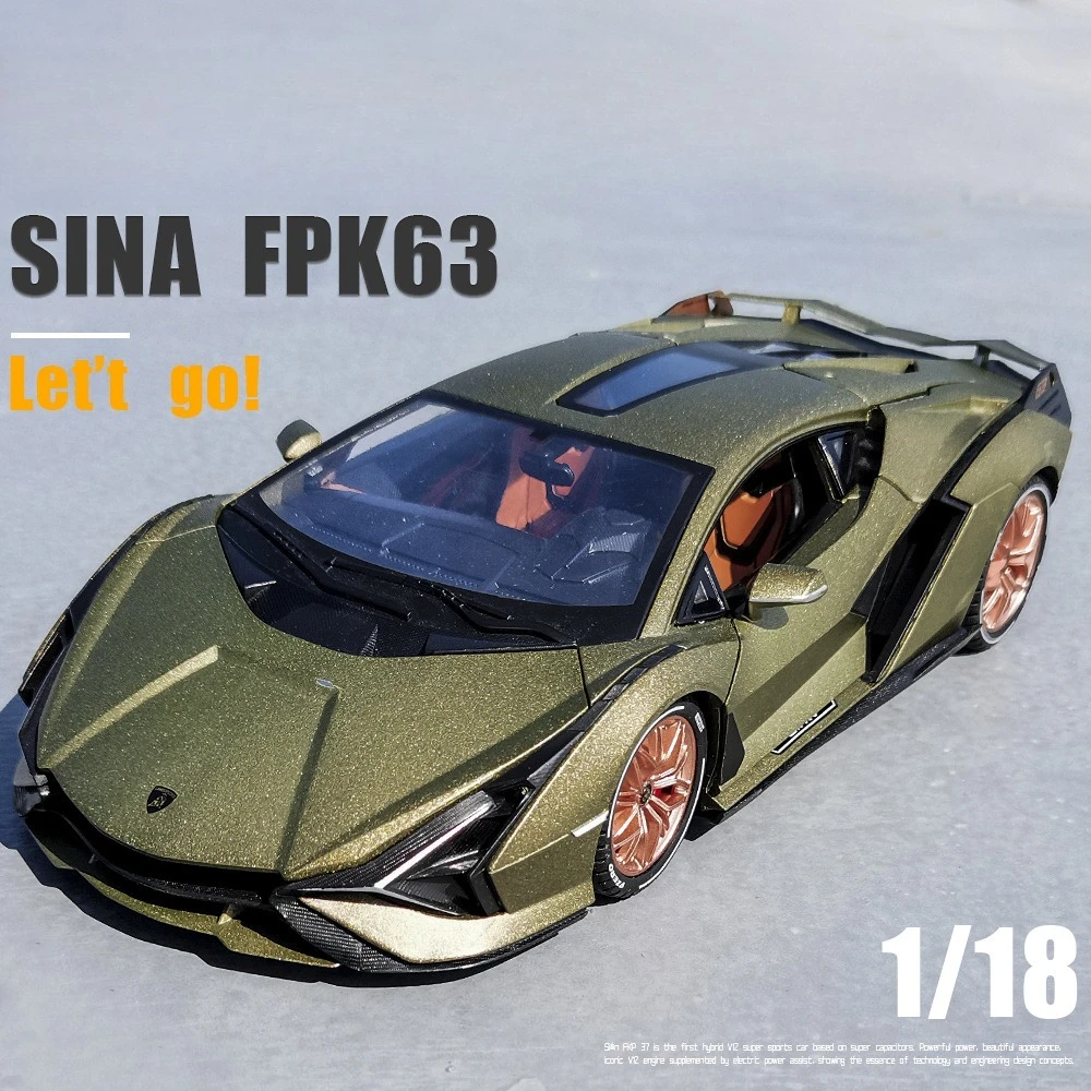 Coche deportivo SIAN 1:18, modelo de coche de juguete fundido a presión, puertas con sonido y luz en miniatura, colección que se puede abrir, regalo para niños