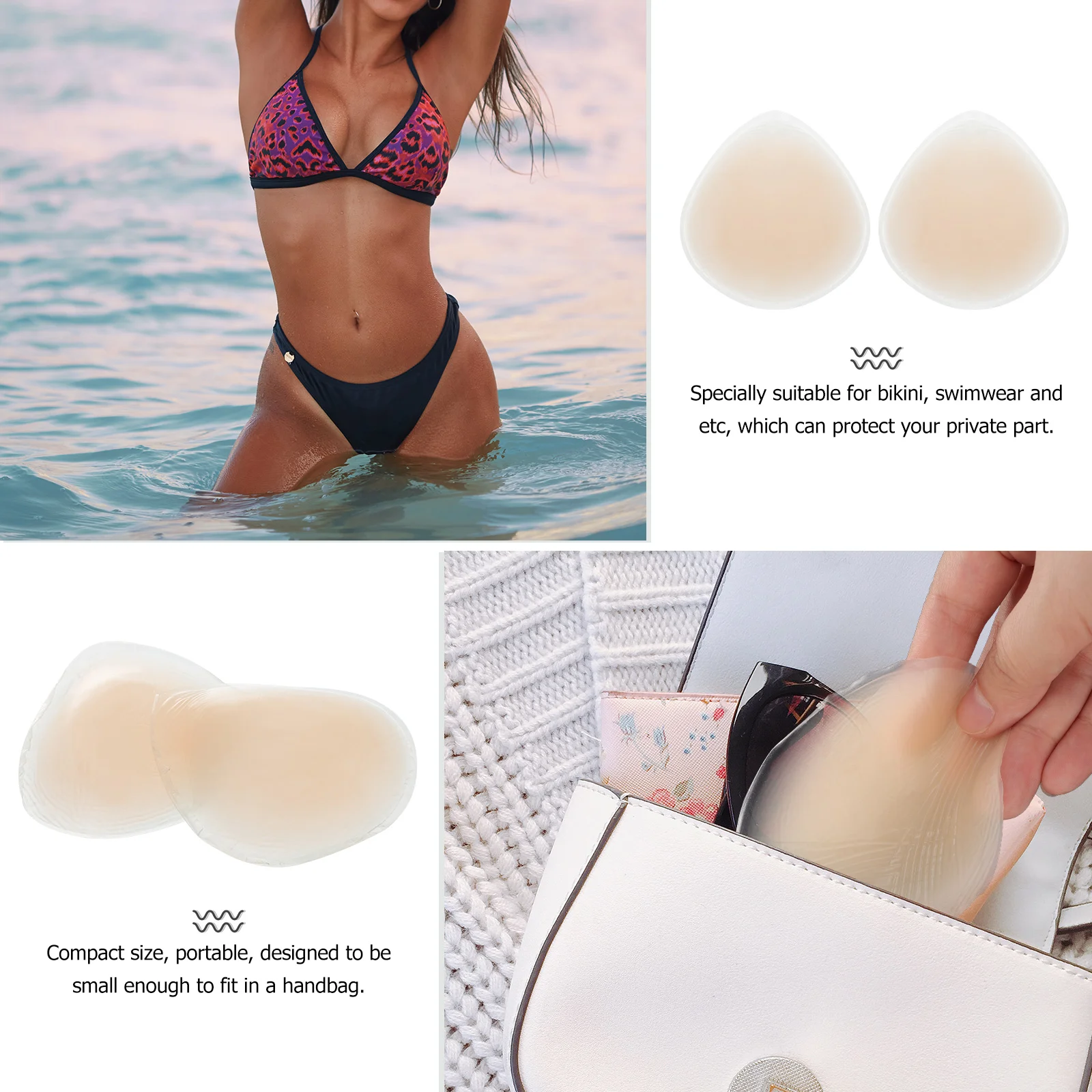 2 Stuks Bikini Vrouwen Geslachtsdelen Screen Protector Miss Woman Slipje Bikini Pads 9X75X05 Cm Silicagel siliconen