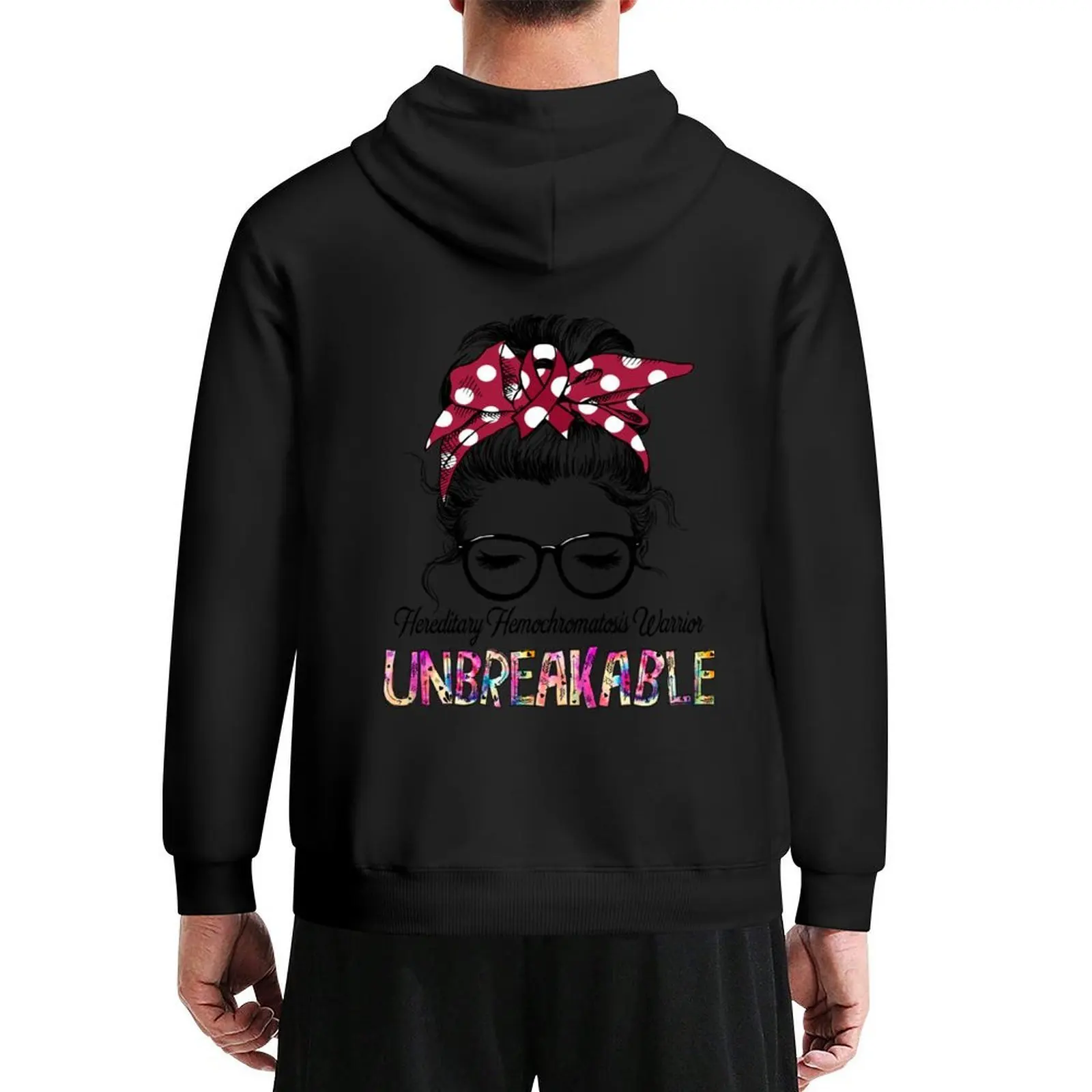 

Hereditary Hemochromatosis Warrior - UNBREAKABLE - Hereditary Hemochromatosis Ribbon Hoodie