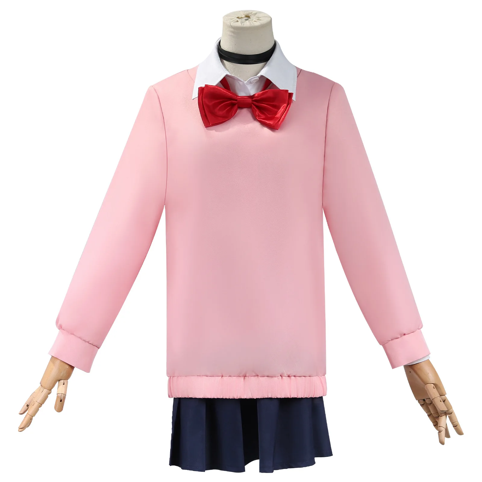 مومو Ayase تأثيري حلي شعر مستعار أنيمي Dandadan سترة تنورة زي مدرسي أقراط المختنق الجوارب حفلة عيد الميلاد للفتيات النساء