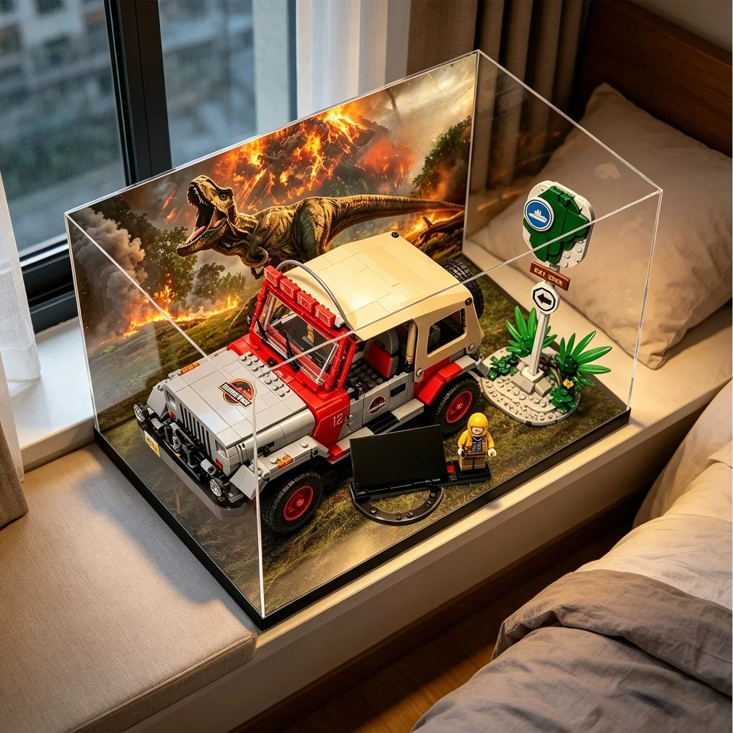 High-end dust-proof high-definition transparent display storage box, suitable for LEGO 77984 building block jeep - view 2