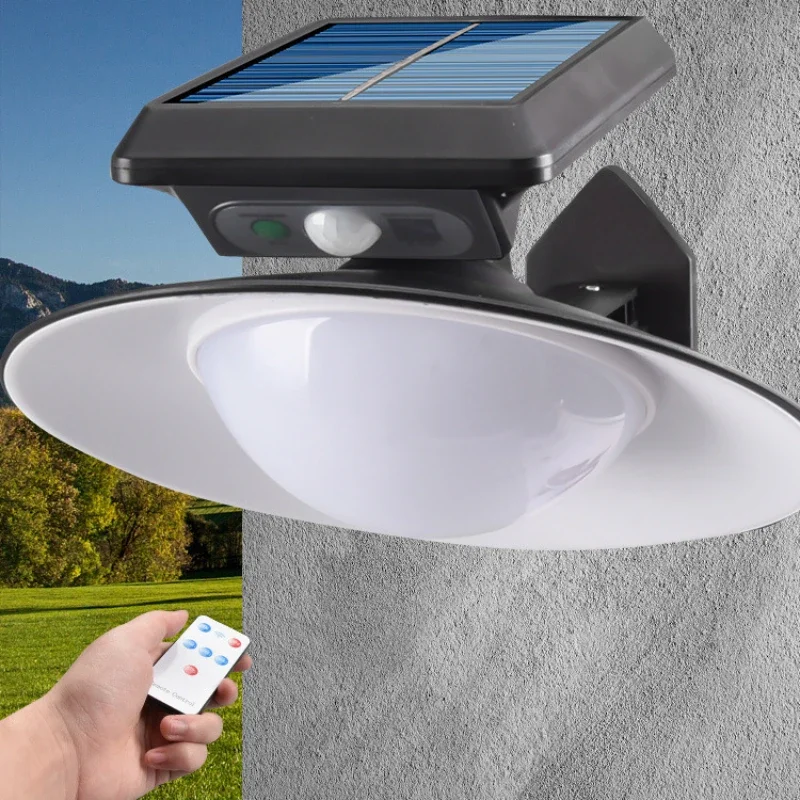 

Solar Wall Light Outdoor Induction LED Round Adjustable Remote Control Outdoor Waterproof Landscape Garden Street Light