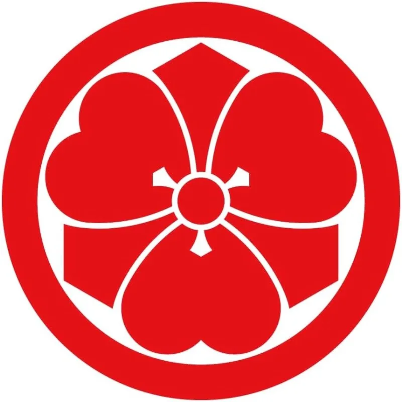 Japanese Ken Katabami Kamon Round Vinyl Sticker, Multi-color Cutting Decal for Multi-surface Decor