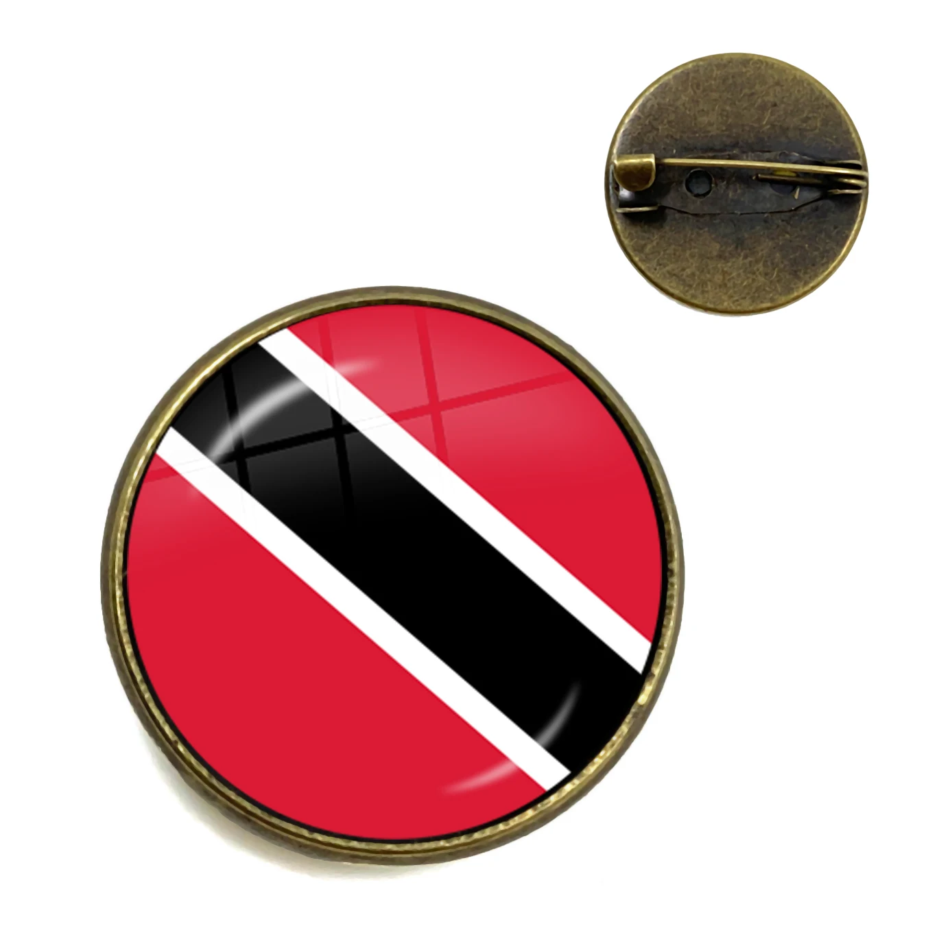 Broszki z flagą narodową Trinidad,Sierra leone, jamajka, gujana, Ghana, wielka brytania, libia, Estonia, indie szklane kaboszony kołnierzyk szpilki dla kobiet — zdjęcie 3