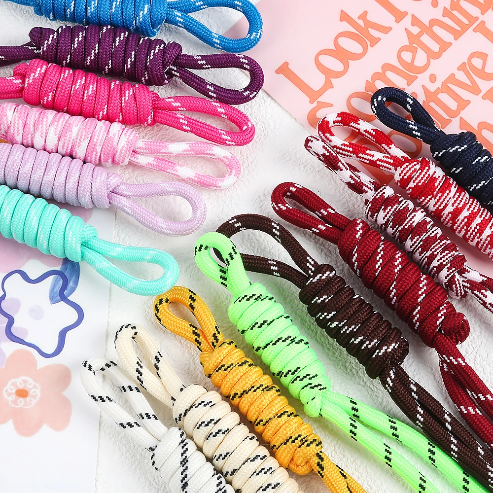 INS DIY Bag Pendant Nylon Handmade Braided Rope Keychain Colorful Keyring For Women Bag Charm Handbag Hanging Dec Key Holder