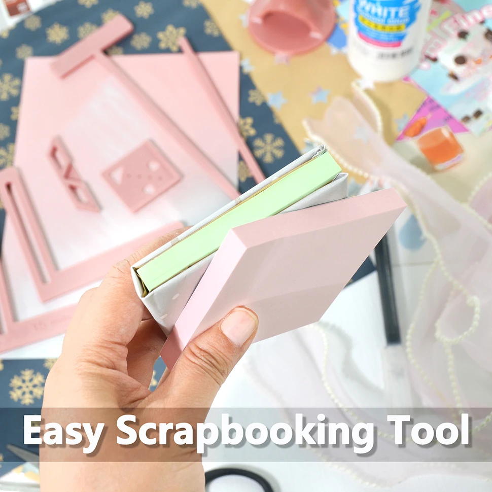 9 stücke Scrap booking Tools Buch bindung Kit Anfänger Starter Notebook DIY Handwerk komplette Buchbinder Lineal Vorlagen Kunststoff abdeckung