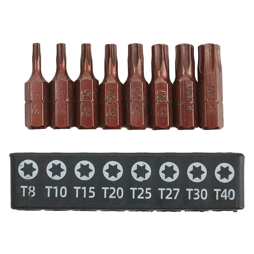 8pcs PH/Torx Star Screwdriver Bits 25mm Hex Shank Security Magnetic Driver Bit Socket Wrenches Drill Bit Set Tool