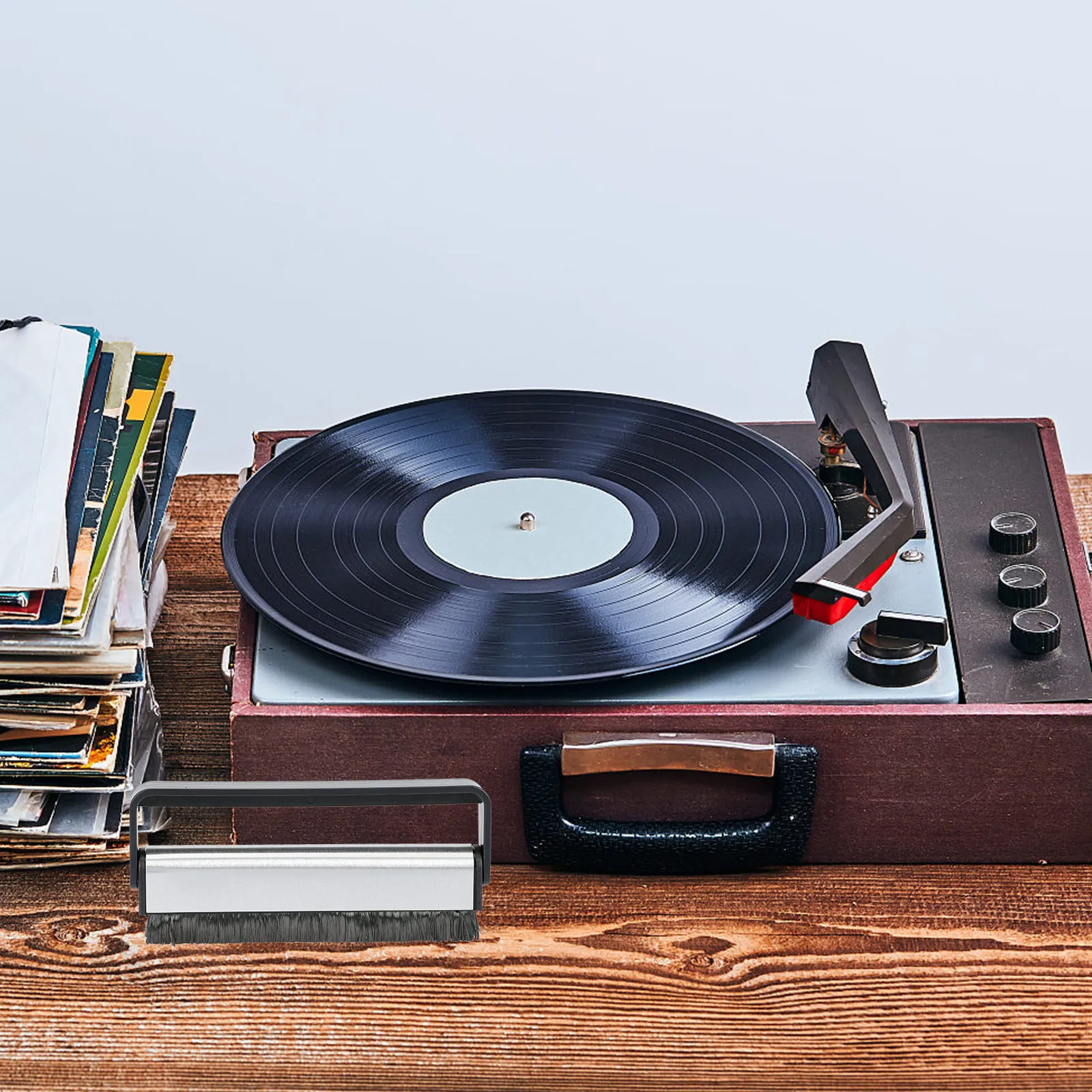 

Record Cleaning Brush Vinyl Record Dust Remover Anti Static Fiber Bristles for Turntable Care Maintenance Tool Accessory