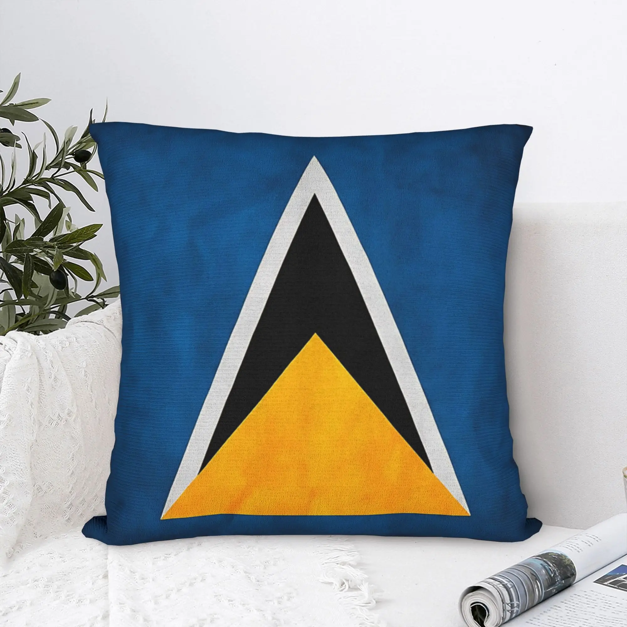 Saint Lucia  Saint Lucian Flag  National Flag Of Saint Lucia  Saint Lucian National Flag  Pillow Cover  Pillow Case