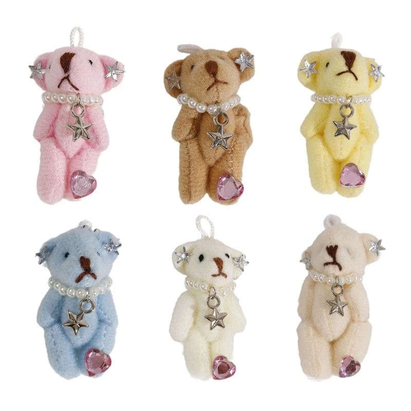 Plush Bear Keychains Pendant Bag Pendant Backpack Pendant Plush Dolls Keychains Plush Material for Girls Teen