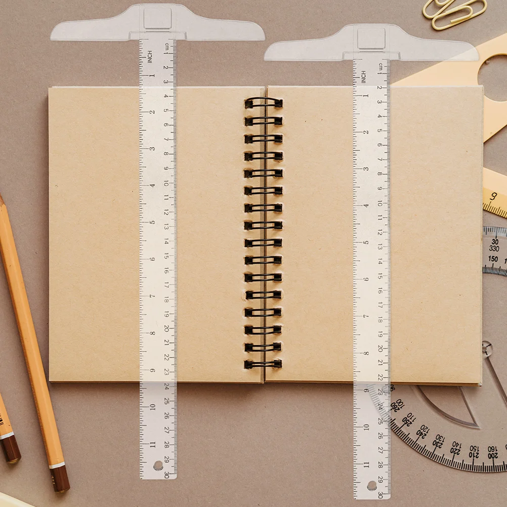 4Pcs Transparent T-Square Ruler Art Drawing Drafting Supplies Versatile Accurate Lightweight Academic Engineering