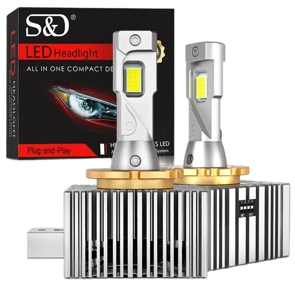 30000LM D3S LED Headlights Canbus D1S D2S D4S D5S D8S D1R D2R D3R D4R D5R D8R 120W Turbo LED 5070 CSP Chip 6000K White 12V 24V