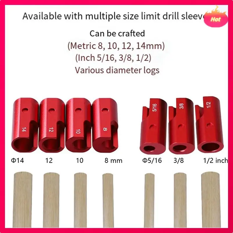 Nuovo tassello Maker Jig Tenon Tassello Spina Taglierina con lama in lega Posizionatore guida per trapano regolabile per la produzione di bastoncini di legno