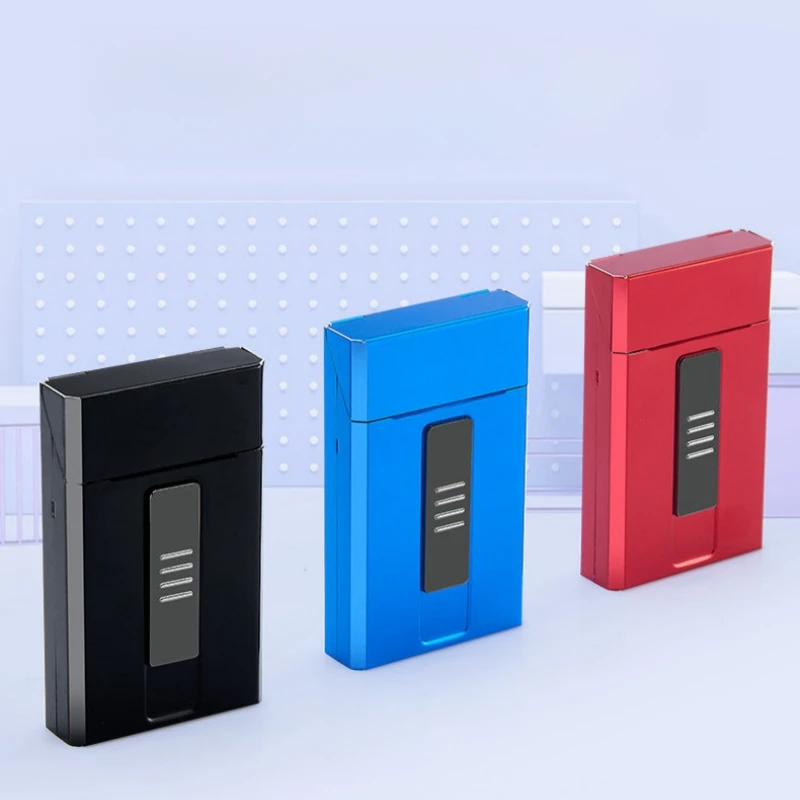 New Outdoor Waterproof 2-in-1 Tungsten Wire Ignition USB Charging Lighter 20 Fine Count Cigarette Box Portable Electric Lighters