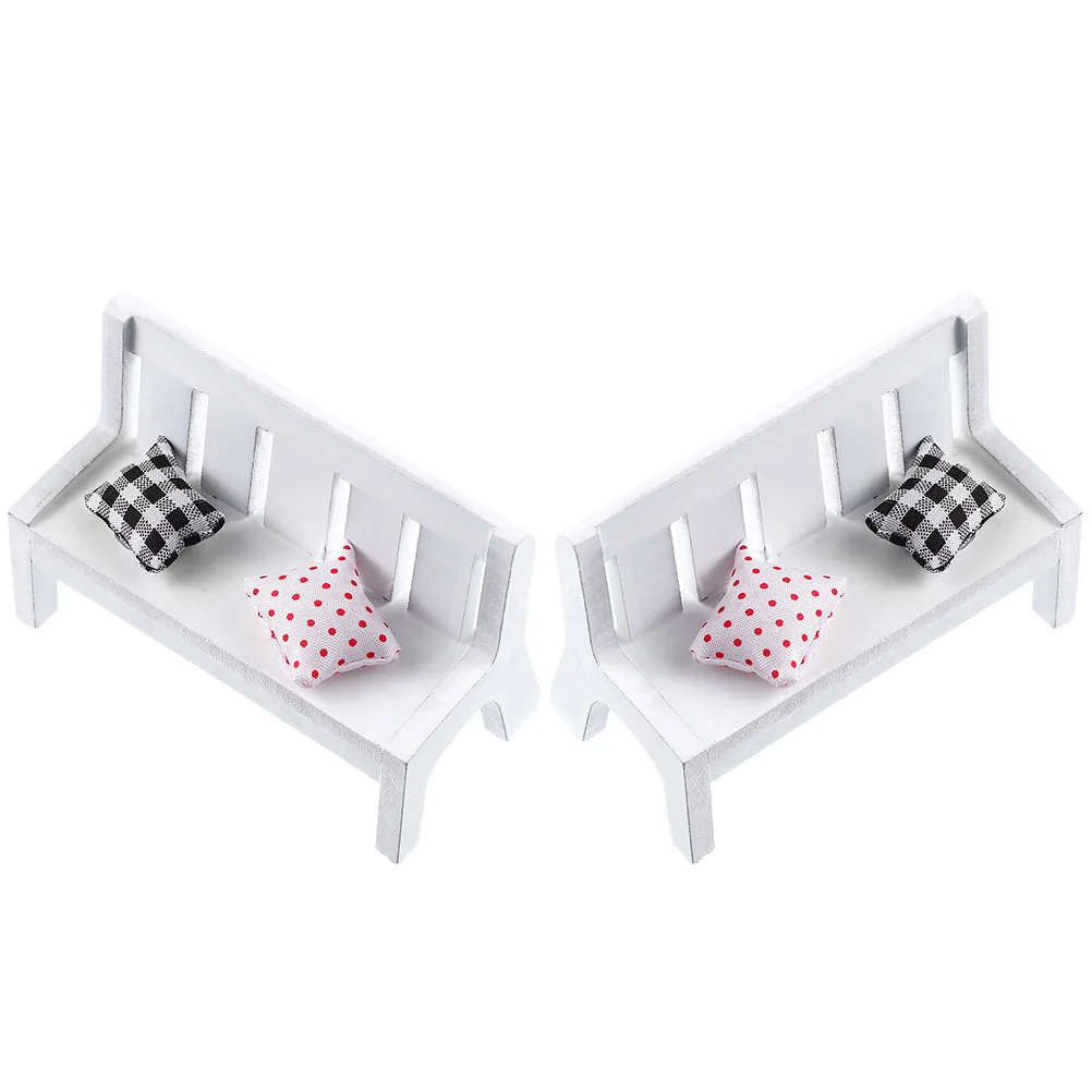 2 set mini mobili piccola panca decorazione per casa delle bambole micro paesaggio scena prop simulazione ornamento mini accessorio