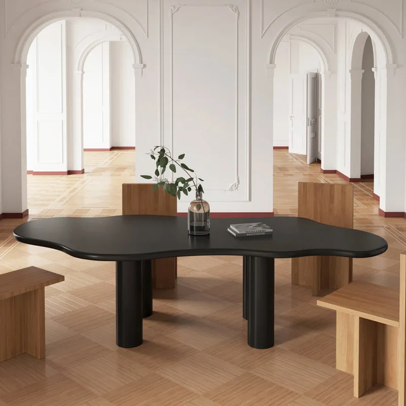 

Nordic Cream Wind Simple Dining Table Cloud Desk Studio Irregular Special Shaped Office Conference Table Workbench
