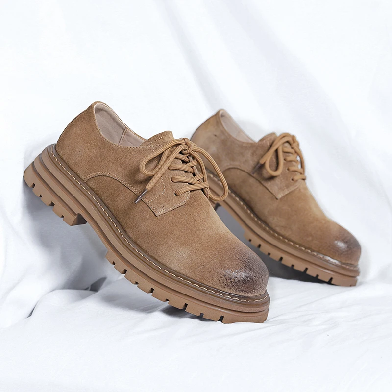 

Мужская повседневная кожаная обувь. Модная удобная универсальная деловая обувь. Мужская рабочая обувь на износостойкой подошве со шнуровкой.