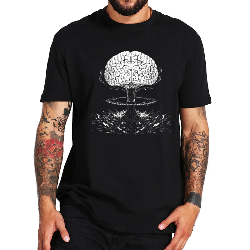 100% Cotton T Shirt Brain Storm Geek Funny High Quality   Size Soft Gifts Tshirt