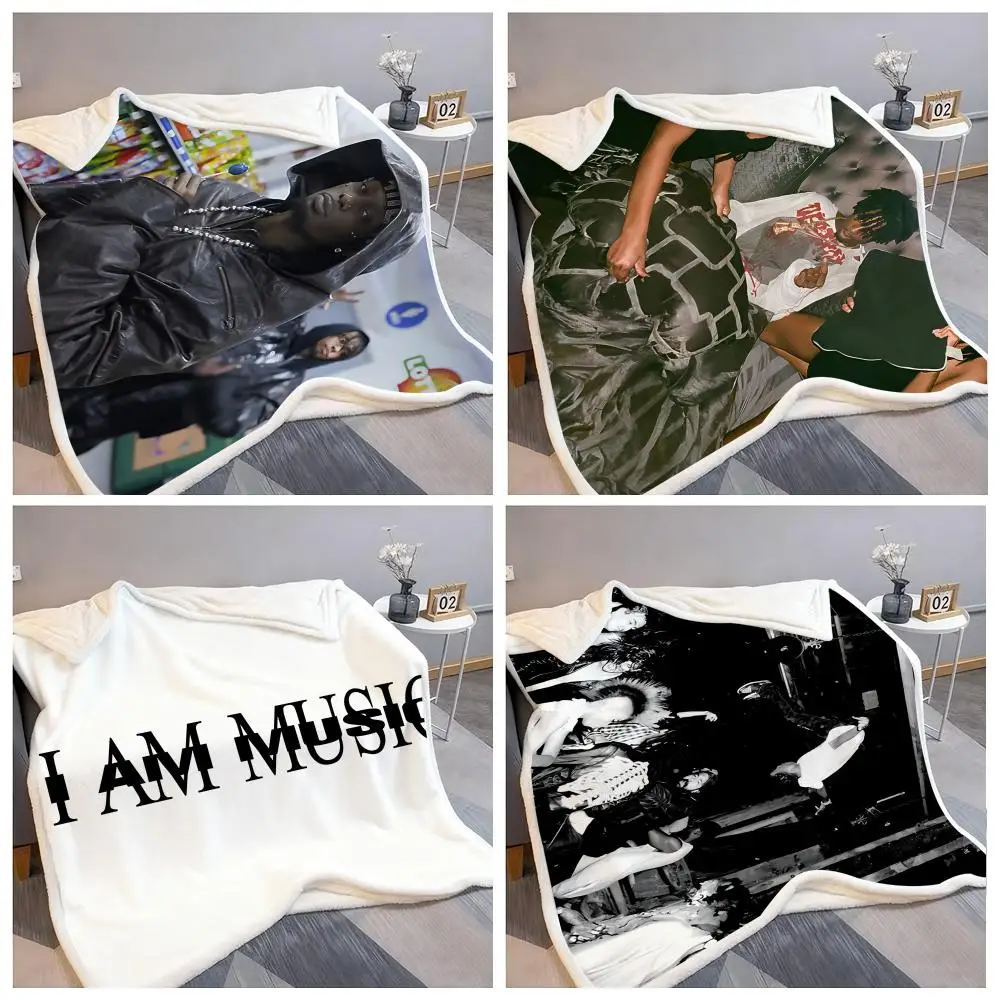 P-Playboi I Am Music C-Carti Die Lit Überwurf, flauschige weiche Flanelldecke, hautfreundlicher Überwurf für Sofa, Bett, Büro, Nickerchen, Winter