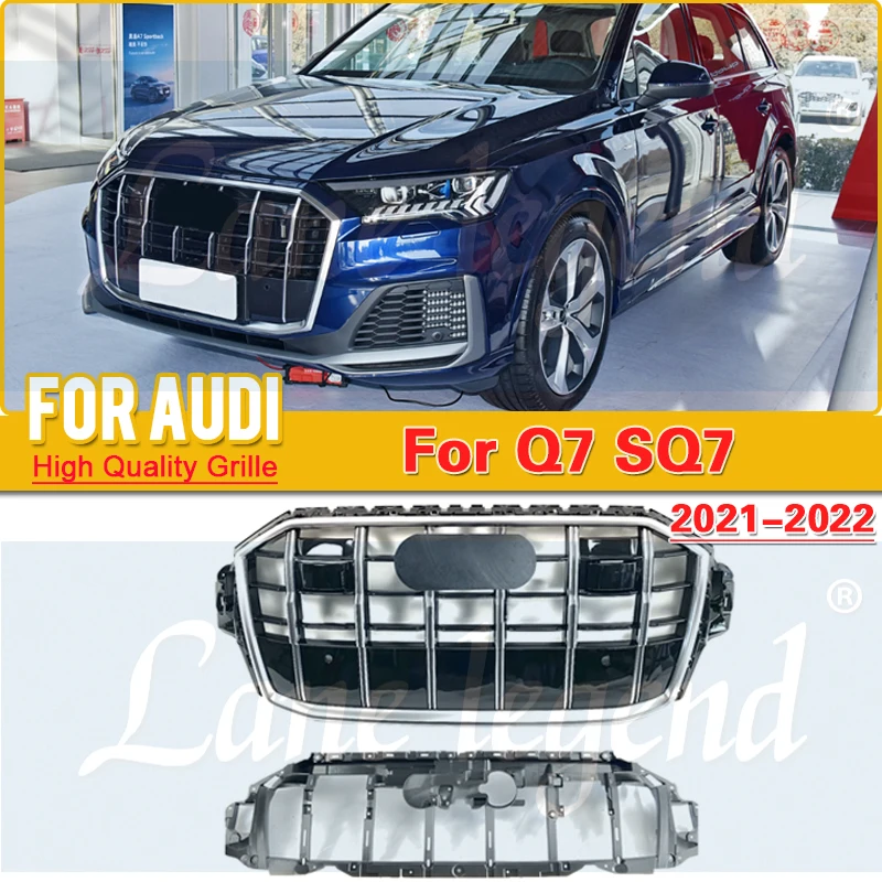 Car Front Bumper Grille Grill For Audi Q7 2021 2022 upgrade SQ7 auto Racing grills Front Bumper Grilles Mesh Cover