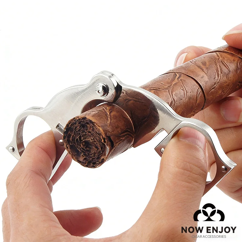 NOW ENJOY Creative stainless steel triangular cigar cutter detachable cigar holder double-edged cigar cutter Smoking Accessories