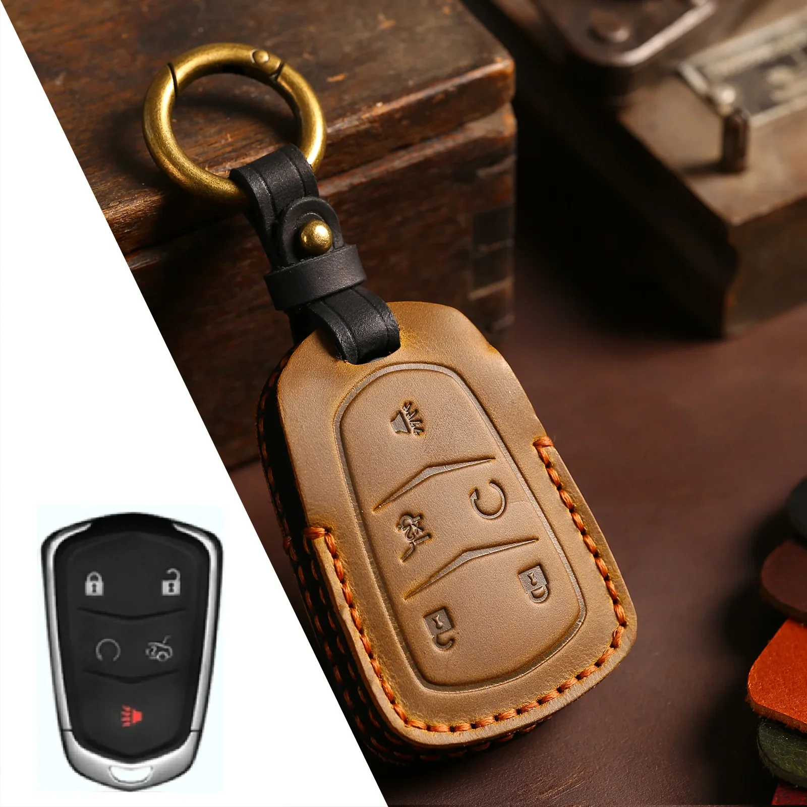 

1pc 4 5 Botton Car Key Fob Case Cover For Cadillac ATS CT6 CTS DTS XT5 Escalade ESV SRX STS XTS ELR 2014 2015 2016 2017 2018