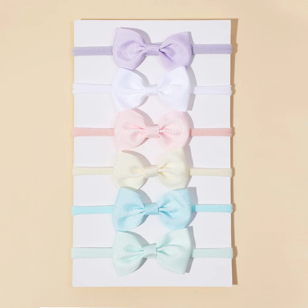 6 Teile/satz Band Bowkont Baby Stirnband Nette Feste Haarbänder für Neugeborene Mädchen Elastische Kinder Kopfbedeckungen Kleinkind Haar Zubehör