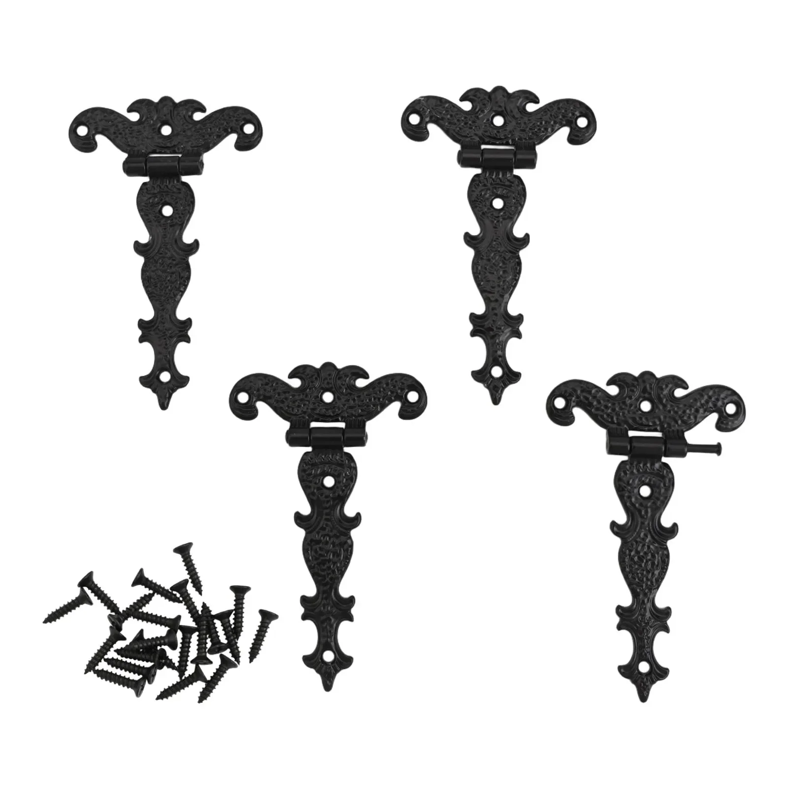 Zinc Alloy T Hinges 4 Pack For Traditional Cabinet Construction Wooden Box Assembly And Rustic Door Applications