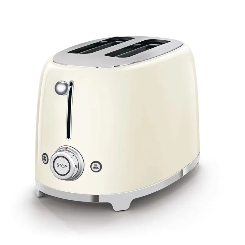 Retro Electric 2 Slice Toaster 950W Defrost Heating Function Detachable Plastic Handle for Home Hotel Kitchen Use