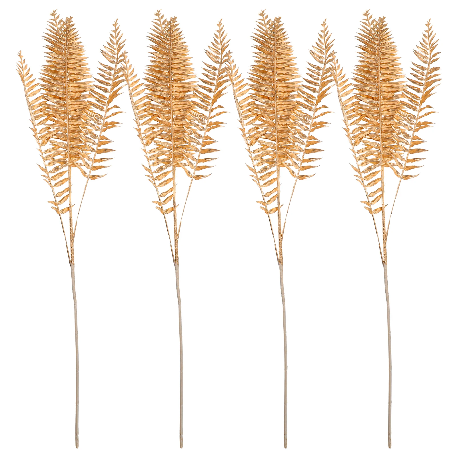 

4 Pcs Simulated Fake Flower Branches Artificial Leaf Faux Flowers Decorations Wedding Golden Leaves Pp