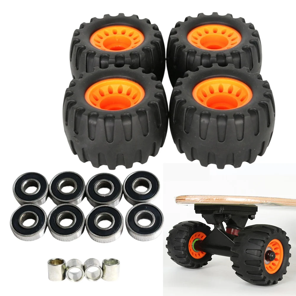 

For Skateboards Shock Absorbing Wheel Off-road Wheels For Trails For Campus Commutes Orange Coarse Textured Grip