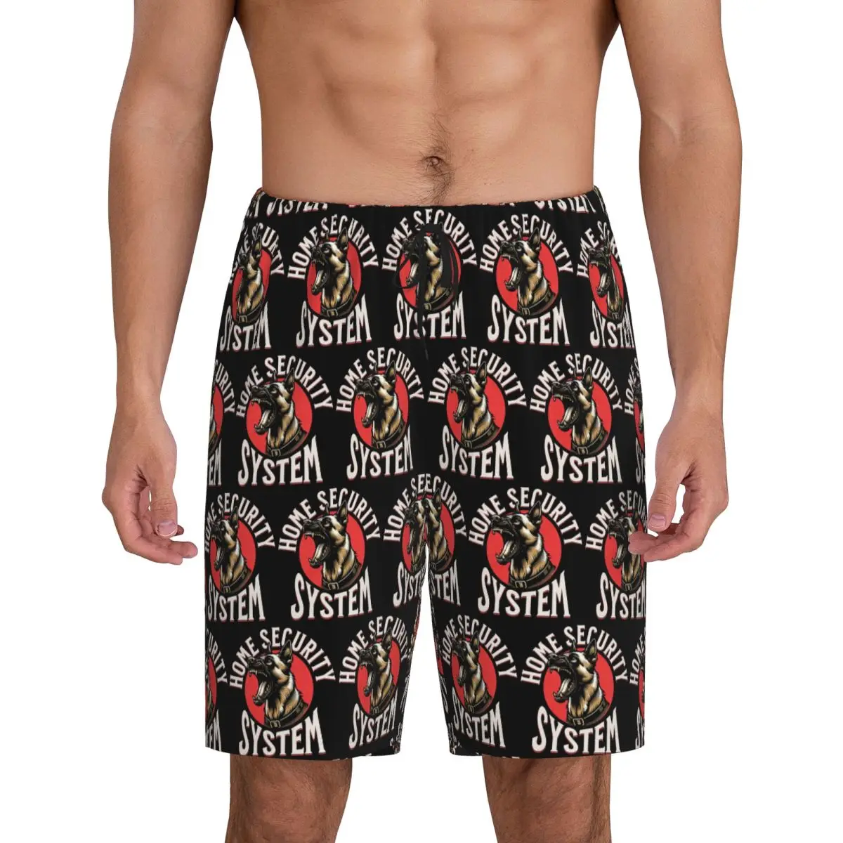 

Custom K9 Unit Malinois Belgian Shepherd Dog Short Pajama Pants Men Sleepwear Sleep Lounge Bottom Shorts Sleeping Pants