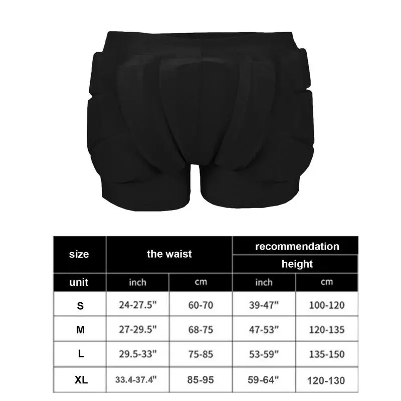 Kids Butt Hip Protection Padded Adjustable Figure Skating Shorts Crash Butt Pads for Hips Tailbone Unisex Ice Sports Children