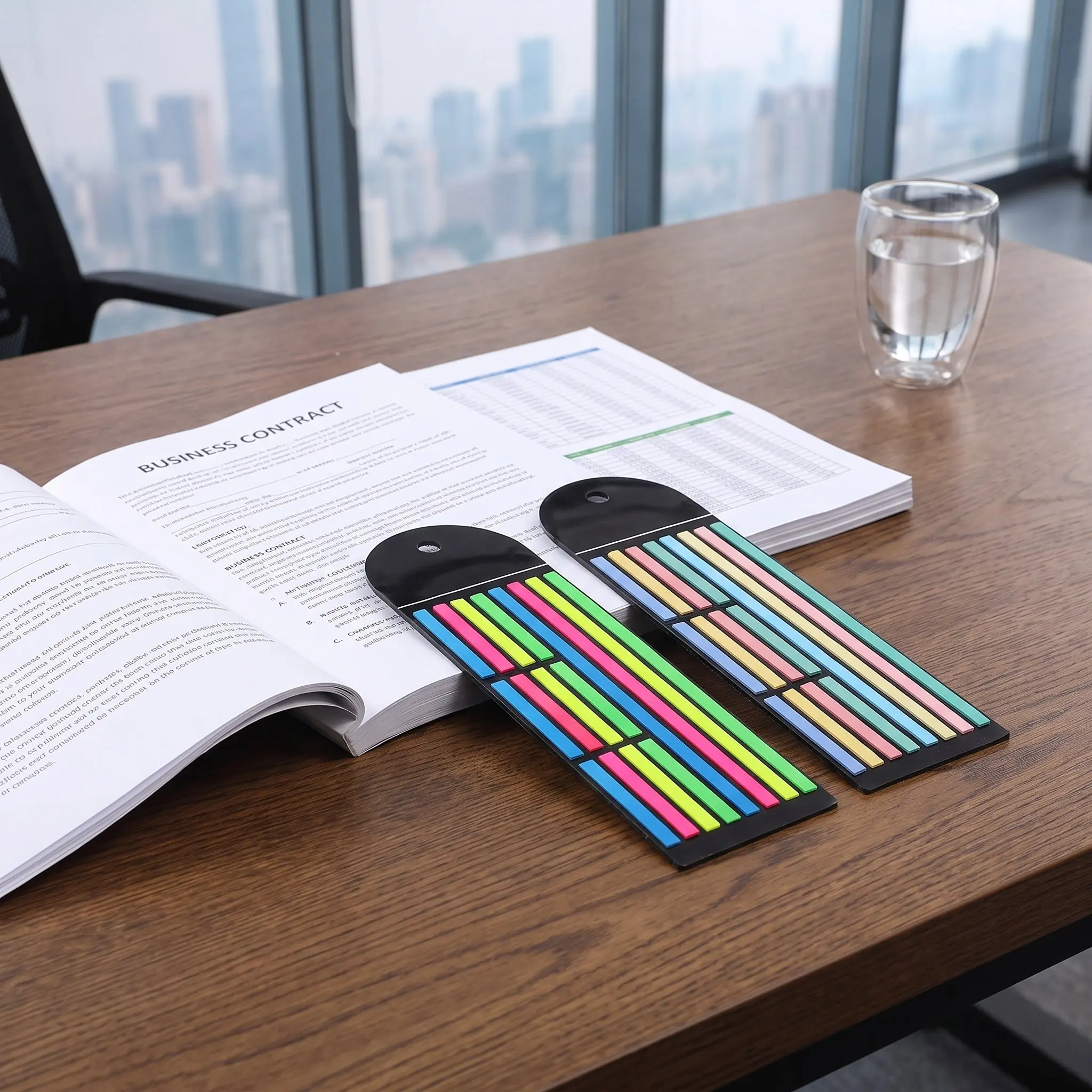 32Pcs Transparent Removable Highlighter Tape Strips Neon Fluorescent Colored Sticky Indexing Tabs Marking Page Flags for Study