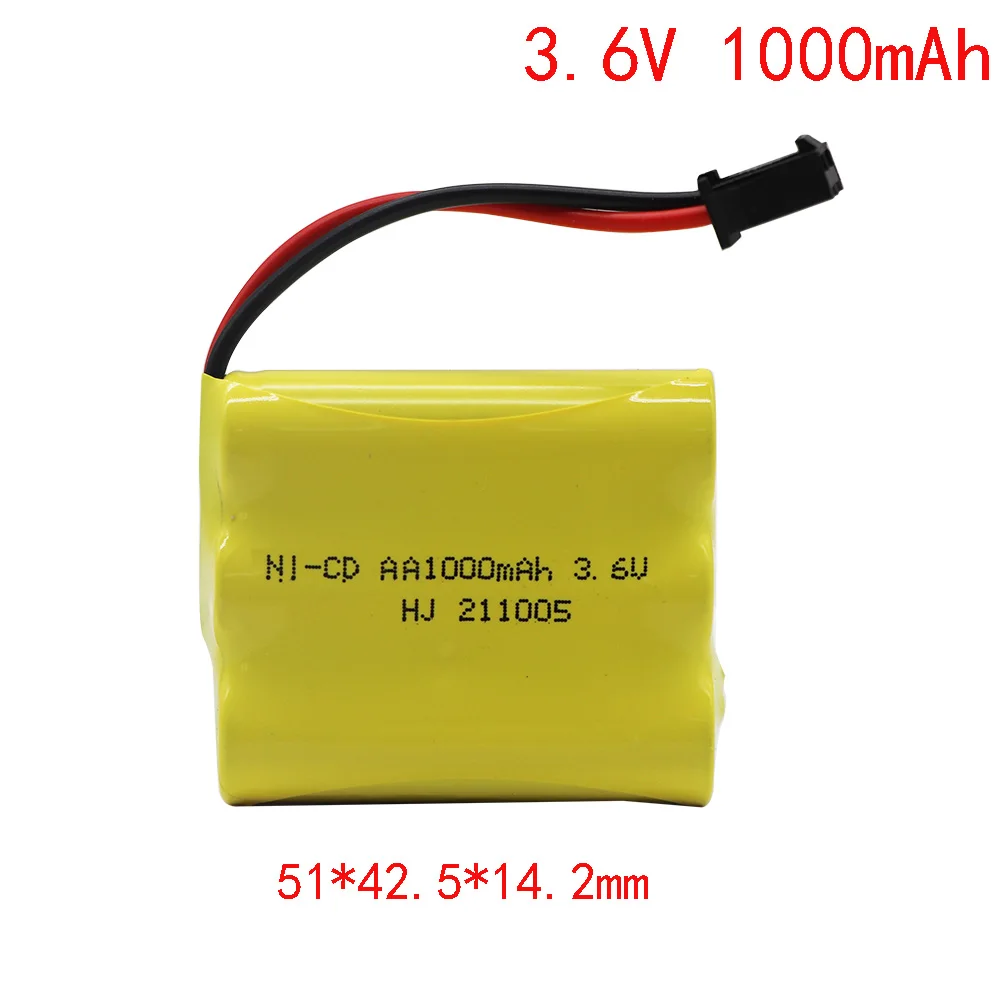 Upgrade 3.6V/ 4.8V/ 6V/ 7.2V 1000MAH NICD Battery for RC Toys Cars Trucks Tank 700mah nicd Replaceable Battery with SM plug