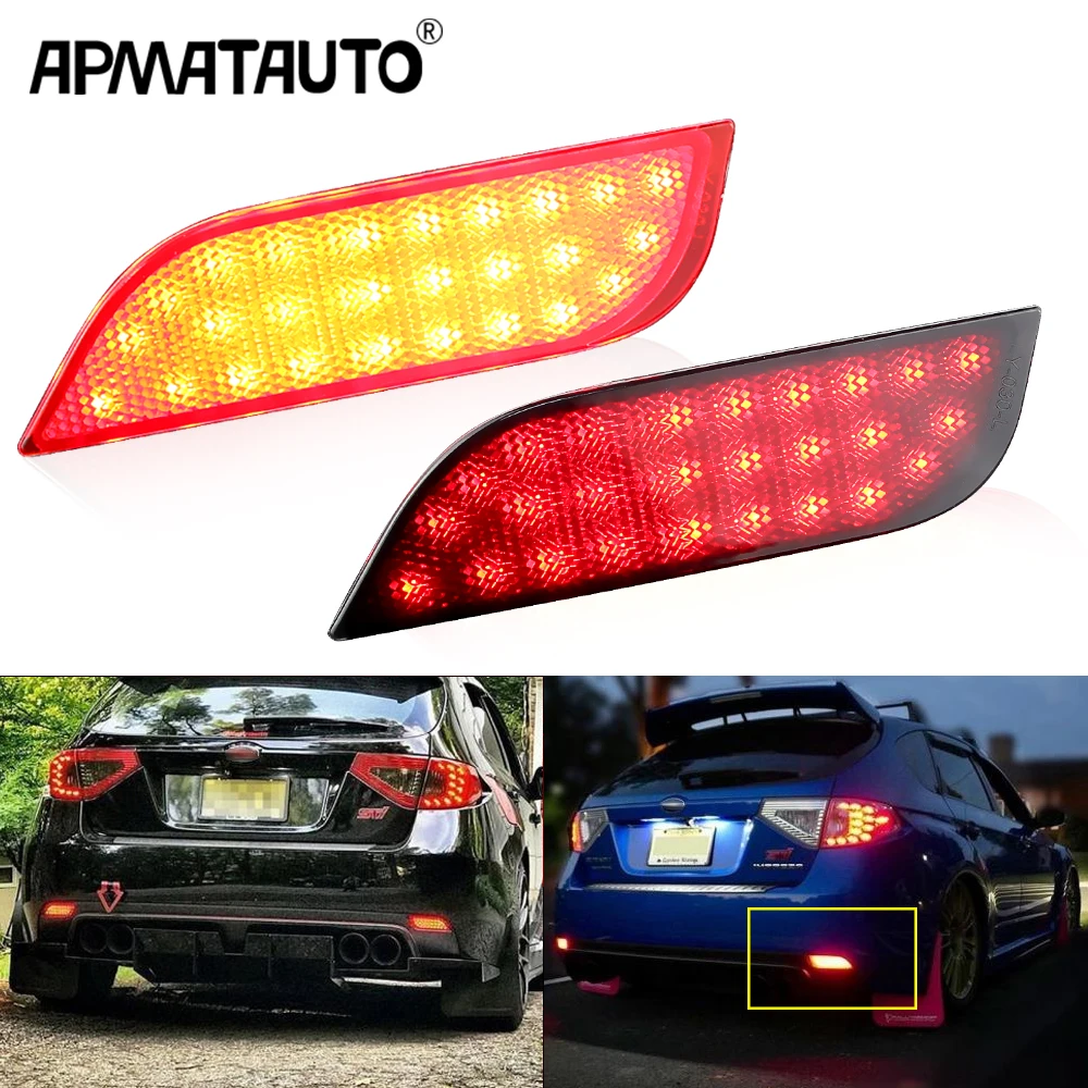 2pcs LED Rear Bumper Reflector Light For Subaru /Impreza/XV/WRX/LEVORG/Crossover Tail Brake Stop Lights Fog Lamp