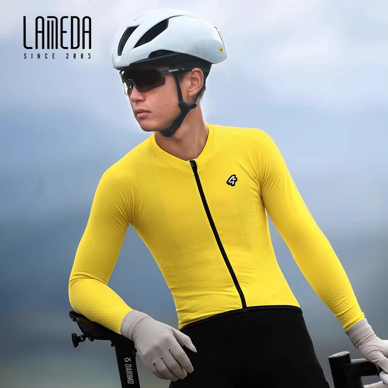 LAMEDA New Professional Cycling Jersey Man Autumn Winter Tight Fleece Warm Bicycle Long Sleeve Tops Clothing MTB Road Bike Appar