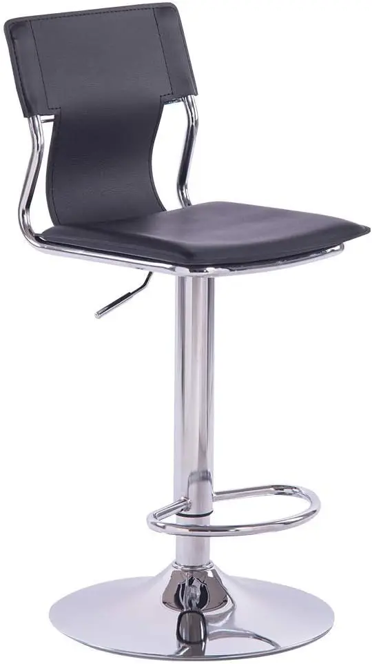 Black Bar Stools, Adjustable Barstools Set Of 2, Swivel Bar Chairs With Back.