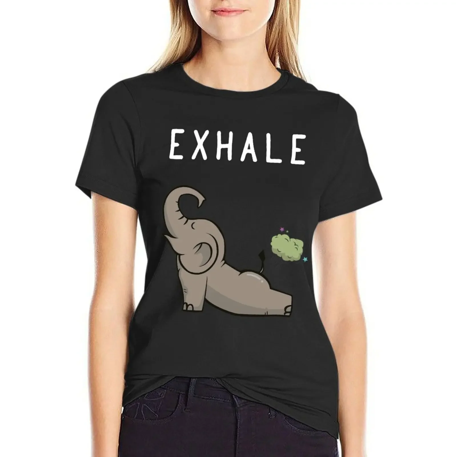 

EXHALE [ELEPHANT] T-Shirt oversized sublime customs design your own Women's cotton t-shirt