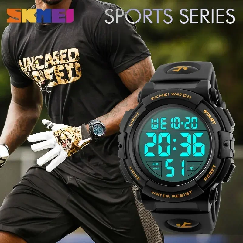 SKMEI 1258 orologi multifunzione da uomo orologio digitale impermeabile militare 5Bar Relogio Masculino Fashion Outdoor Sport Watch