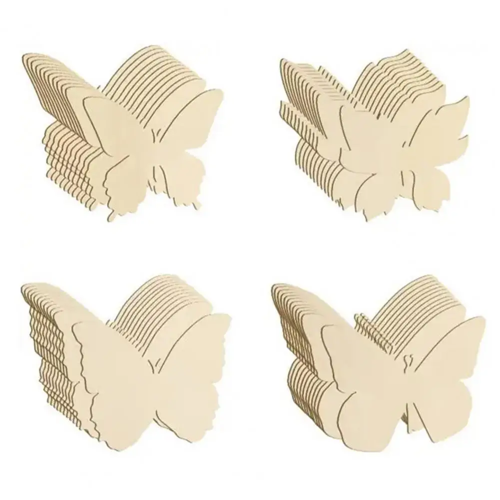 Spring-themed Wooden Butterfly Craft Wood Chips for Crafts Diy Wooden Butterfly Ornaments Unfinished Wood Chips for Crafting