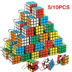 Mini cubo pingente chaveiro para crianças, brinquedos chaveiro, quebra-cabeça começando, aprendizagem precoce, terceira ordem, 3cm, 5 pcs, 10 pcs